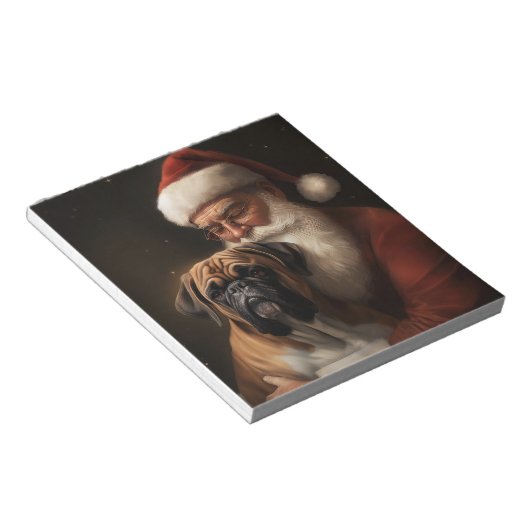 Bloc-note Boxer avec Noël Festif du Père Noël (Incliné)