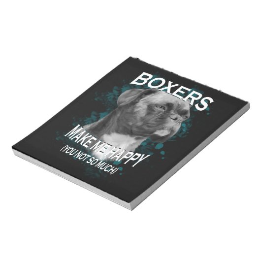 Bloc-note Boxer Chien Amoureux des animaux Texte d'art (Tourné)