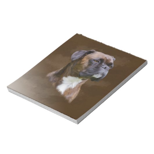 Bloc-note Boxer Peinture à l'huile de chien Portrait d'art (Tourné)