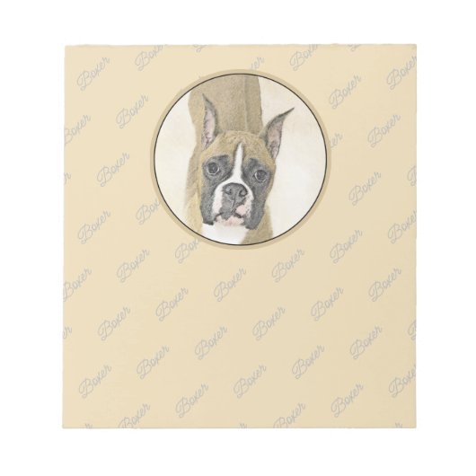 Bloc-note Boxer Peinture - Cute Original Chien Art (Devant)
