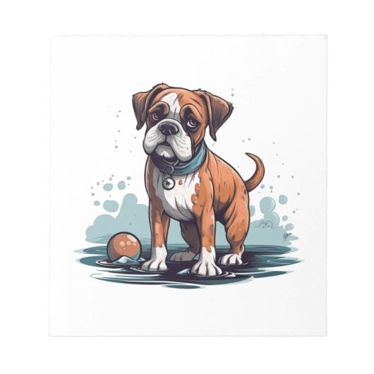Bloc-note Boxer slips de design PupArt - Graphique de chien (Devant)