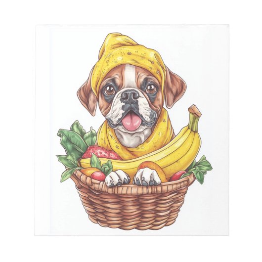 Bloc-note Boxeur Banane � Chien Fruit Drôle (Devant)