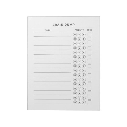 Bloc-note Brain Dump Get It Done Priorité Organisateur Post- (Tourné)