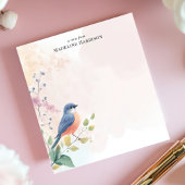 Bloc-note Branche charmante de merlebleu Nom personnalisé