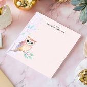 Bloc-note Branche de hibou à l'aquarelle Nom personnalisé