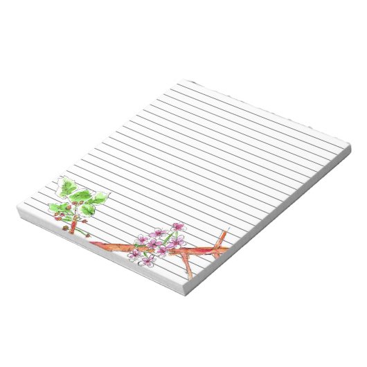 Bloc-note Branche de l'arbre en fleurs de cerisier (Tourné)