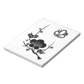 Bloc-note branche d'Ume et fleur d'Ume en forme de papillon (Tourné)