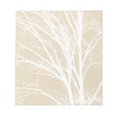 Bloc-note Branches d'arbre blanc brun crème rustique (Devant)