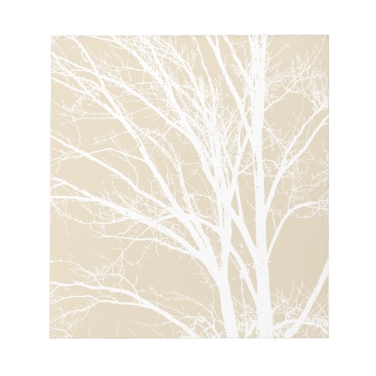 Bloc-note Branches d'arbre blanc brun crème rustique (Devant)