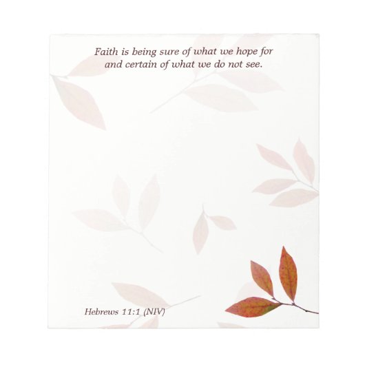 Bloc-note Branches orange, Faith Verse Christian Note Papier (Devant)