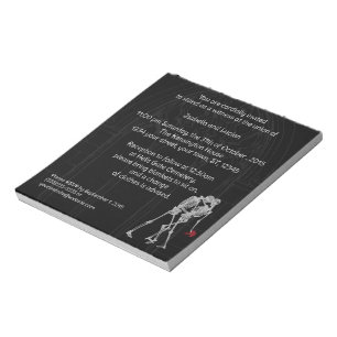 Bloc-note Bride and Groom Skeletons Goth Wedding Invitation