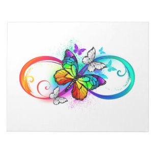 Bloc-note Bright infinity with rainbow butterfly