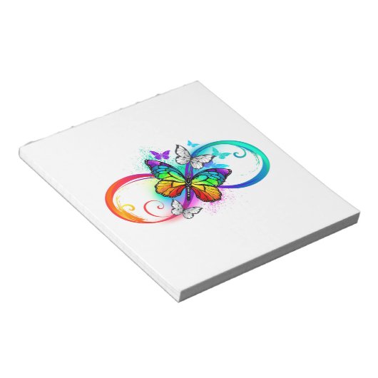 Bloc-note Bright infinity with rainbow butterfly (Incliné)