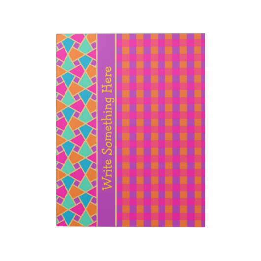 Bloc-note Bright Islamic Motif and Checks Notepad, Jotter (Tourné)