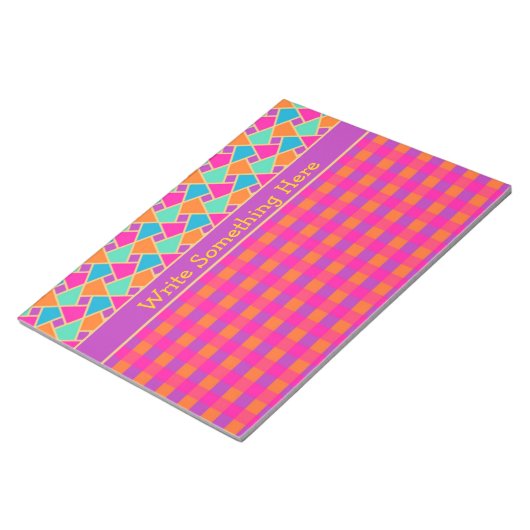 Bloc-note Bright Islamic Motif and Checks Notepad, Jotter (Incliné)