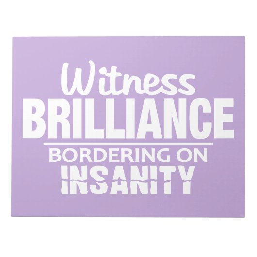 Bloc-note BRILLIANCE VS INSANITY PC portable personnalisé (Devant)