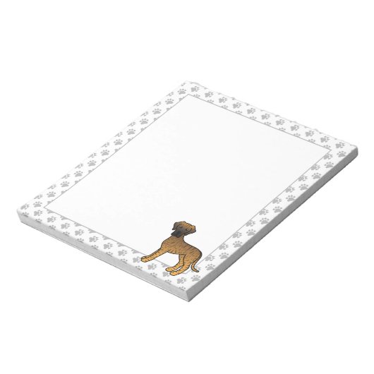 Bloc-note Brindle Great Dane mignon chien de dessin (Tourné)