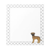 Bloc-note Brindle Great Dane mignon chien de dessin (Devant)