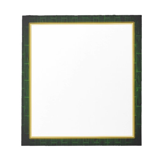 Bloc-note Brique verte sur papier blanc à petites notes (Devant)