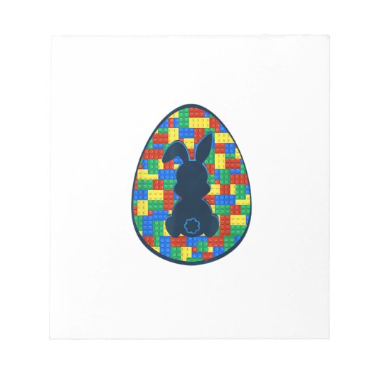 Bloc-note Briques de construction Lapin de Pâques Garçons Fi (Devant)
