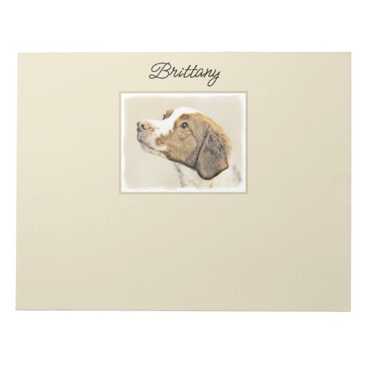 Bloc-note Brittany Peinture - Cute Original Chien Art (Devant)