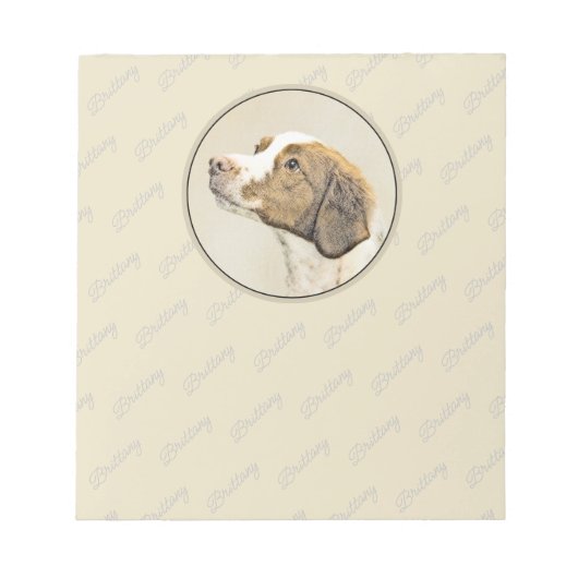 Bloc-note Brittany Peinture - Cute Original Chien Art (Devant)