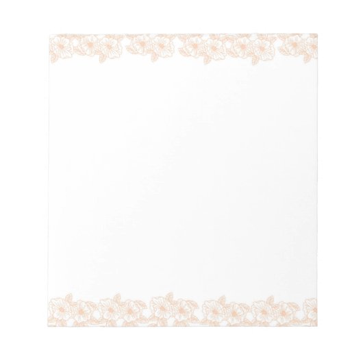 Bloc-note Broche Fuzz Flower Bordure personnalisable et élég (Devant)