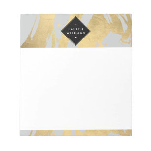 Bloc-note Brochures Edgy Faux Gold sur Grey