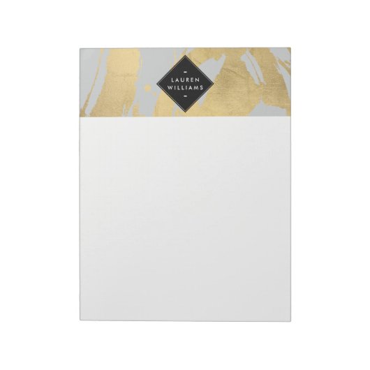 Bloc-note Brochures Edgy Faux Gold sur Grey (Tourné)
