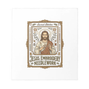 Bloc-note Broderie Jésus Travail à l'aiguille Jésus Broderie