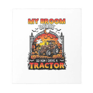 Bloc-note Broom Broke Tractor Halloween Witch Ghosts_1