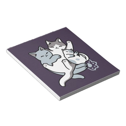 Bloc-note Brosse à lait - Chats à couchage mignon (Incliné)