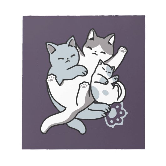 Bloc-note Brosse à lait - Chats à couchage mignon (Devant)