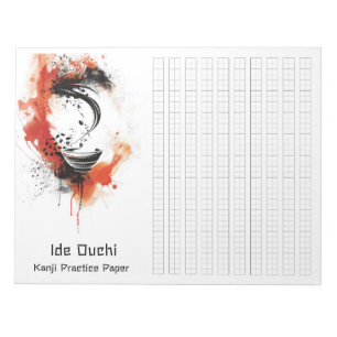 Bloc-note Brosse asiatique café Art Kanji papier pratique 8