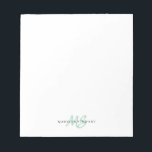 Bloc-note Brosse verte à la menthe Monogramme Moderne tendan<br><div class="desc">Brosse verte à la menthe Monogramme Bloc-notes moderne tendance</div>