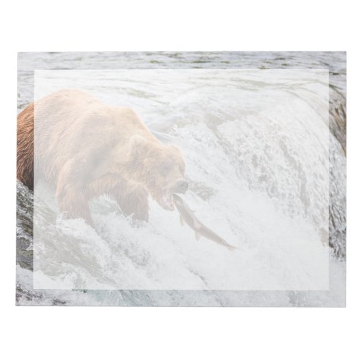 Bloc-note Brown Bear Catches Red Salmon (Devant)