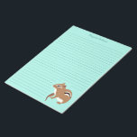 Bloc-note Brown et Mint Green Chipmunk Amateurs Personnalisé<br><div class="desc">Ajoutez une touche personnalisée à vos lettres avec ce bloc-notes qui présente une illustration de style réaliste d'un chipmunk contre un arrière - plan vert menthe. Ce papier à lettres a des lignes et est prêt à être personnalisé avec un nom en haut dans la coordination des lettres de script....</div>