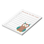 Bloc-note Brown Oiseau De Chouette Bleue Personnalisé (Tourné)