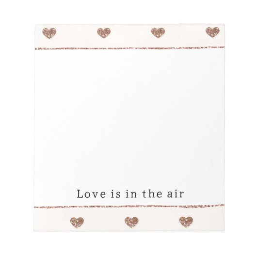Bloc-note Brown Sugar Blush Pink Glitter Cœurs  (Devant)