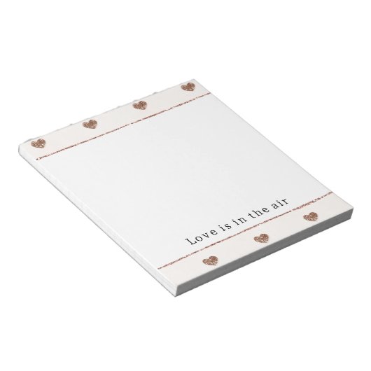 Bloc-note Brown Sugar Blush Pink Glitter Hearts  (Incliné)