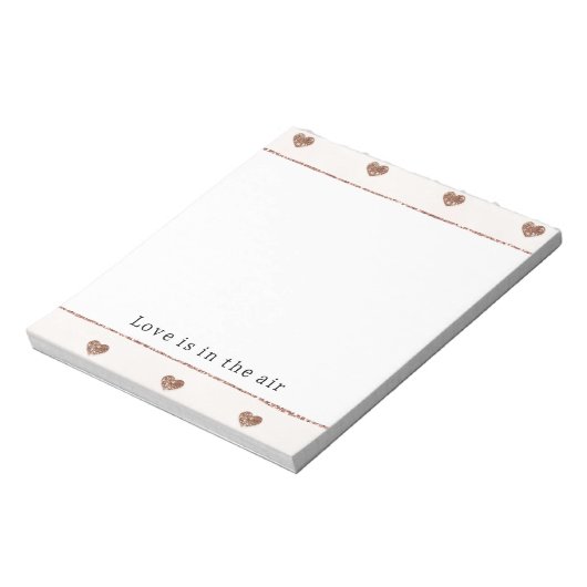 Bloc-note Brown Sugar Blush Pink Glitter Hearts  (Tourné)