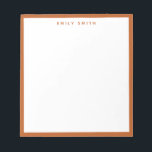 Bloc-note Brûlé Orange Simple Moderne<br><div class="desc">Bloc-notes Burange simple et moderne</div>