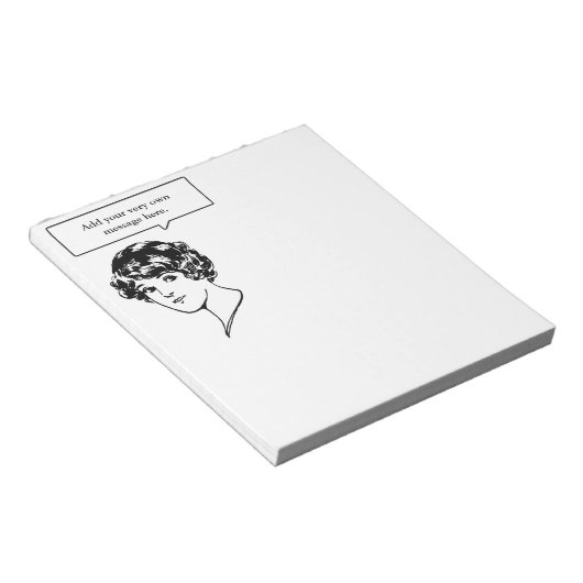 Bloc-note Buble de la parole personnalisée de la Dame (Incliné)