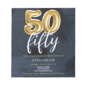 Bloc-note BUDGET Bleu, Ballons d'or Invitation 50e anniversa (Devant)