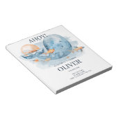 Bloc-note BUDGET Cute Aquarelle Baleine Invitation d'anniver (Incliné)