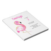 Bloc-note BUDGET Cute Flamant rose Aquarelle rose Invitation (Incliné)