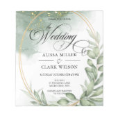 Bloc-note BUDGET Eucalyptus Faire-part de mariage Or (Devant)