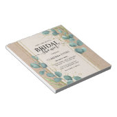 Bloc-note BUDGET Eucalyptus Kraft Invitation Fête des mariée (Incliné)