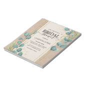 Bloc-note BUDGET Eucalyptus Kraft Invitation Fête des mariée (Tourné)