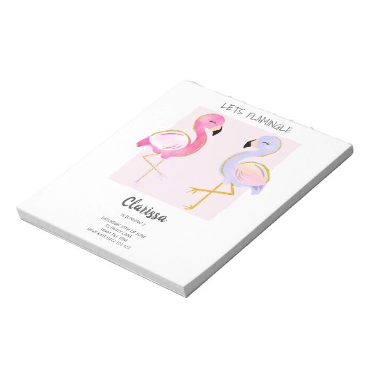 Bloc-note BUDGET Flamant rose mignon Fille Anniversaire Invi (Tourné)